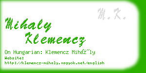 mihaly klemencz business card